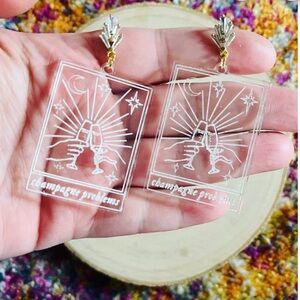 Taylor Swift Themed + Tarot Card Inspired Champagne Problems - Acrylic Earrings